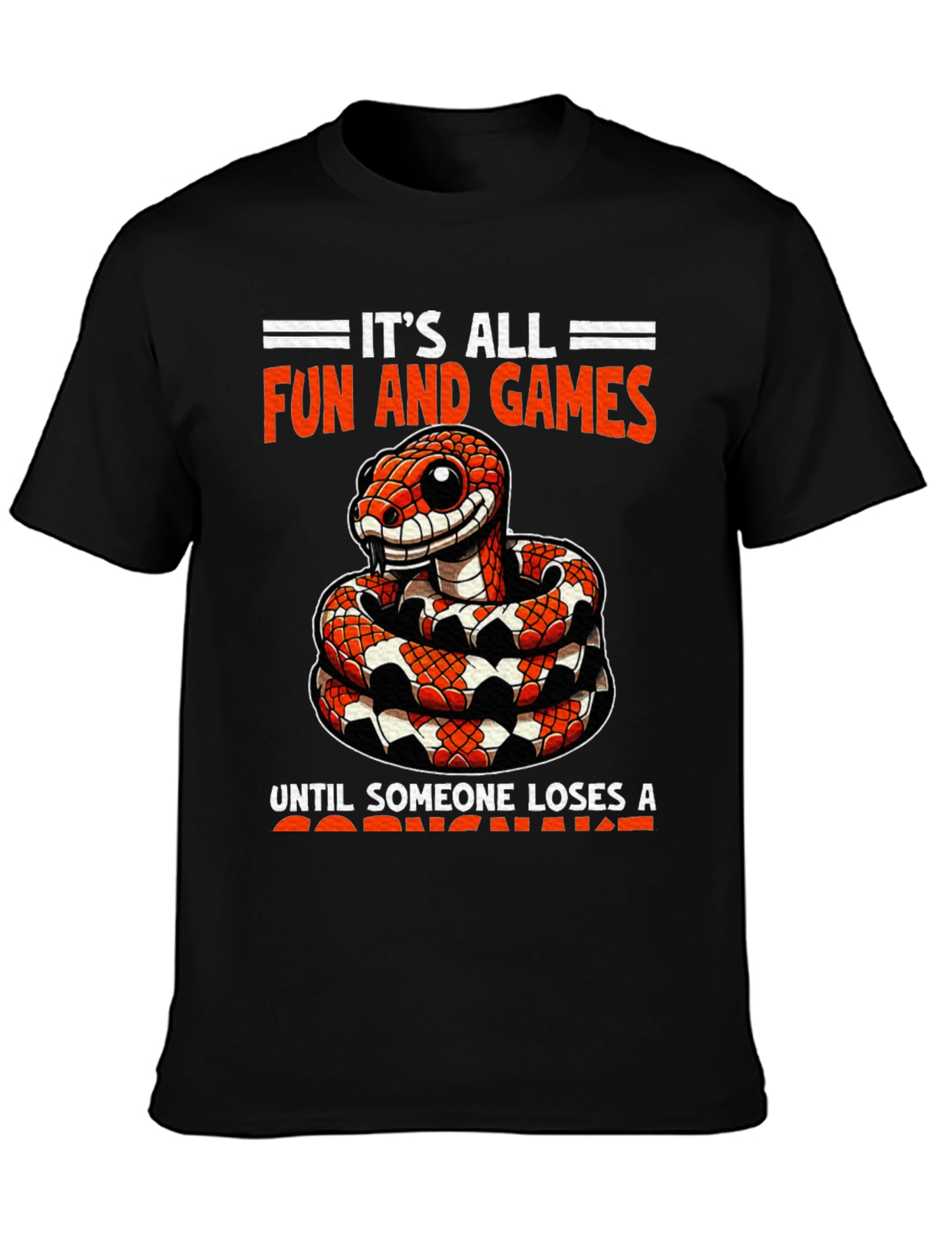 Funny Snake Graphic T-Shirt: Its All Fun and Games