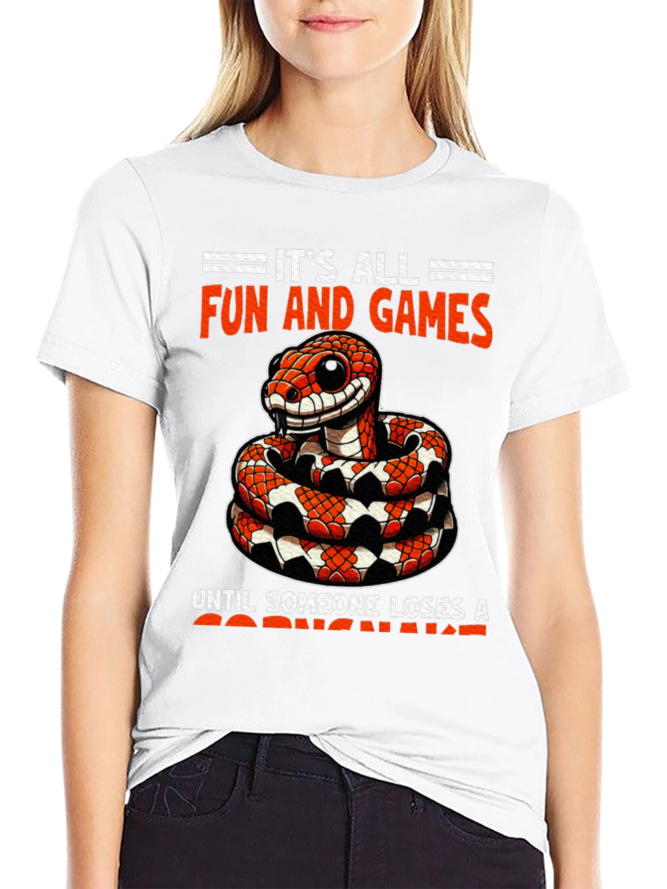 Funny Snake Graphic T-Shirt: Its All Fun and Games