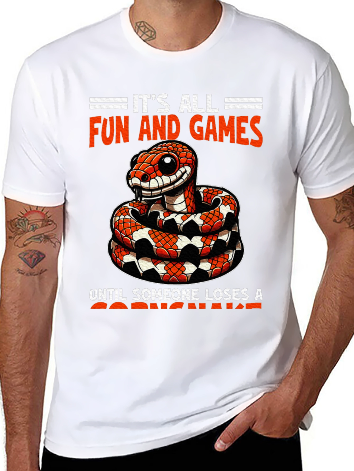 Funny Snake Graphic T-Shirt: Its All Fun and Games