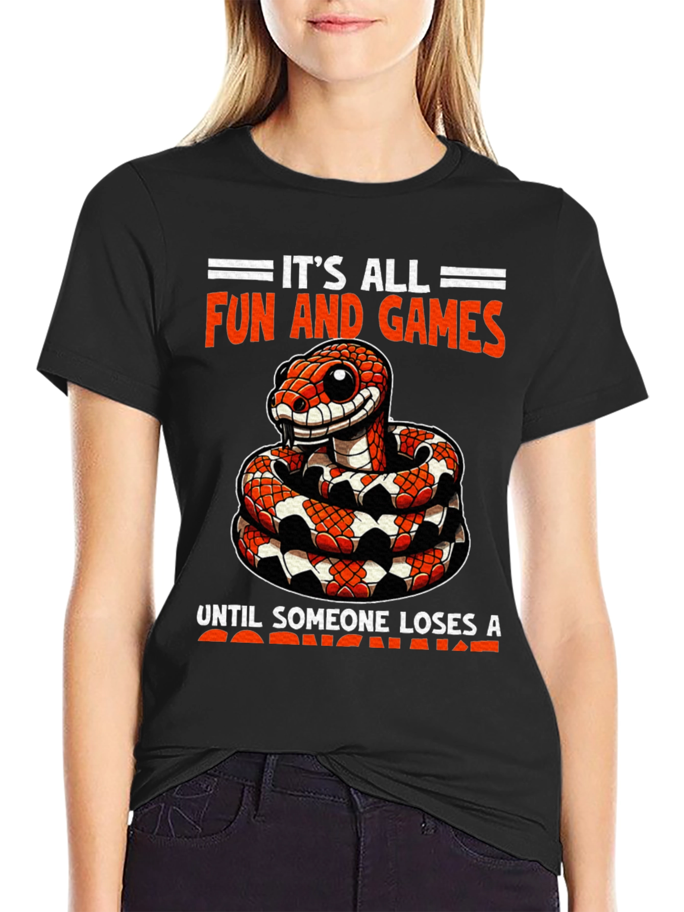 Funny Snake Graphic T-Shirt: Its All Fun and Games