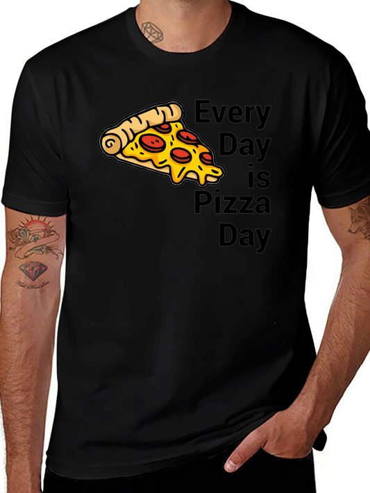 Every Day is Pizza Day T-Shirt - Black Graphic Tee