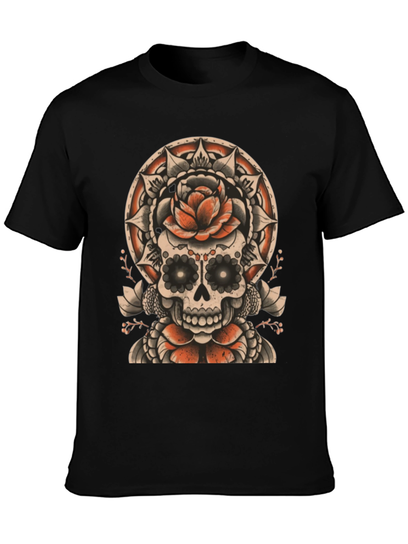 Skull & Rose Tattoo Style Graphic Tee