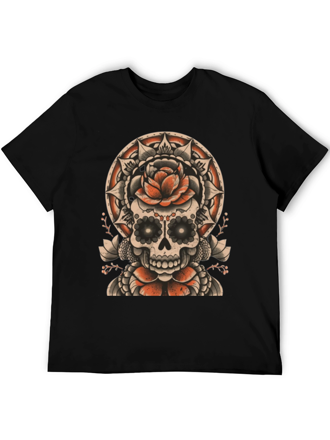 Skull & Rose Tattoo Style Graphic Tee