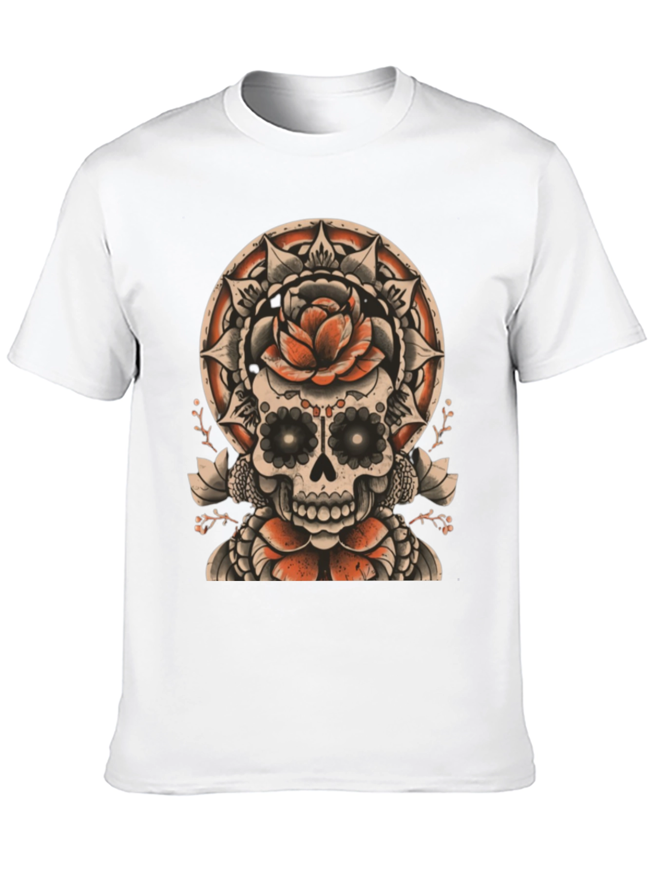 Skull & Rose Tattoo Style Graphic Tee