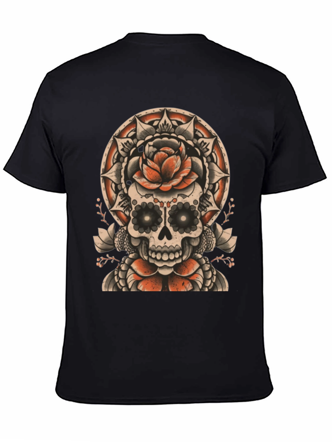 Skull & Rose Tattoo Style Graphic Tee