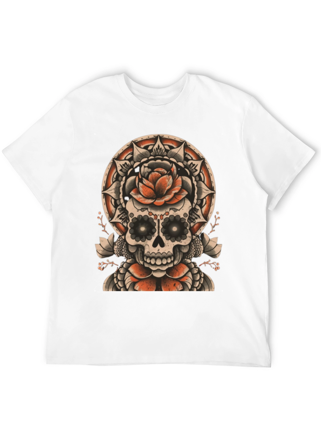 Skull & Rose Tattoo Style Graphic Tee