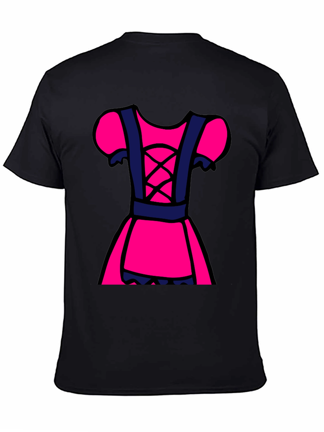 Novelty Dress Design Black T-Shirt