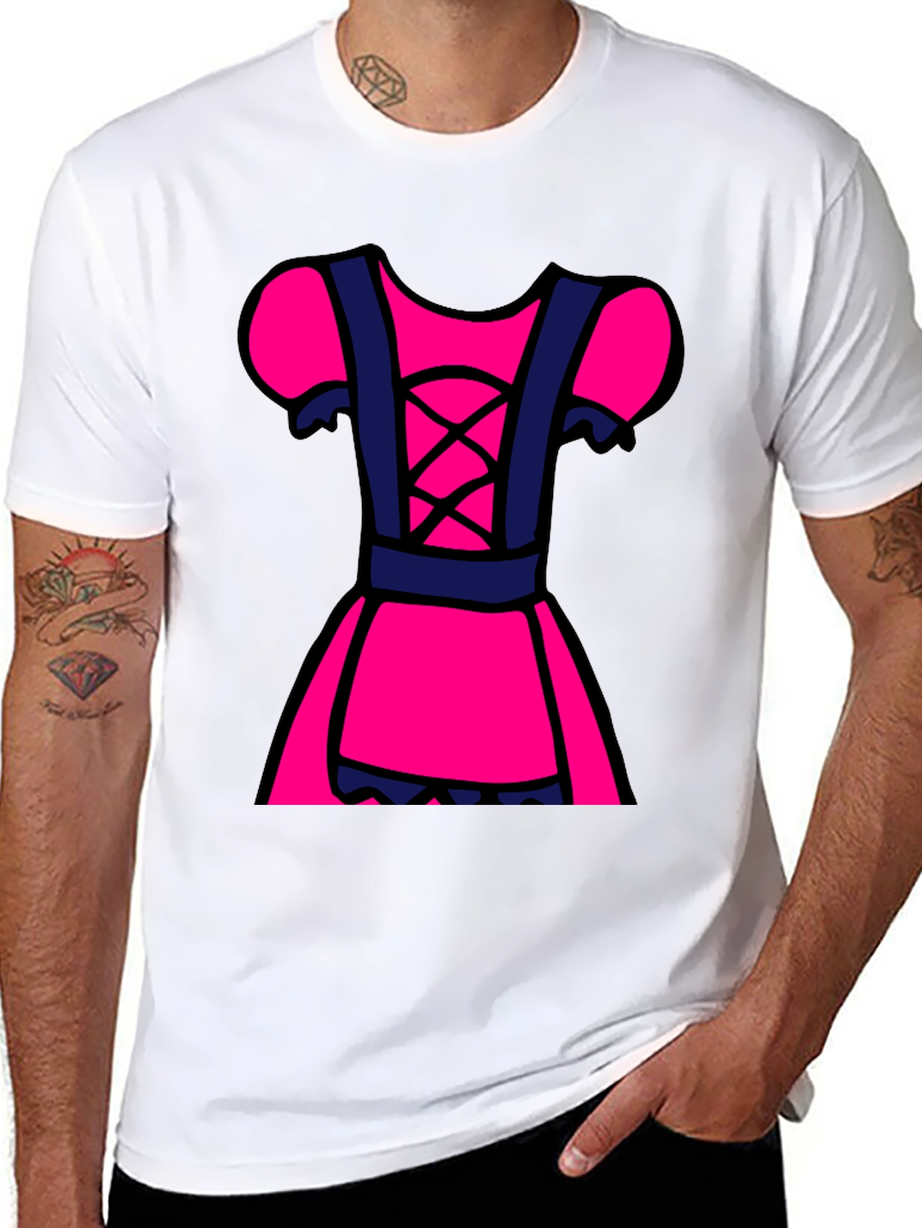 Novelty Dress Design Black T-Shirt