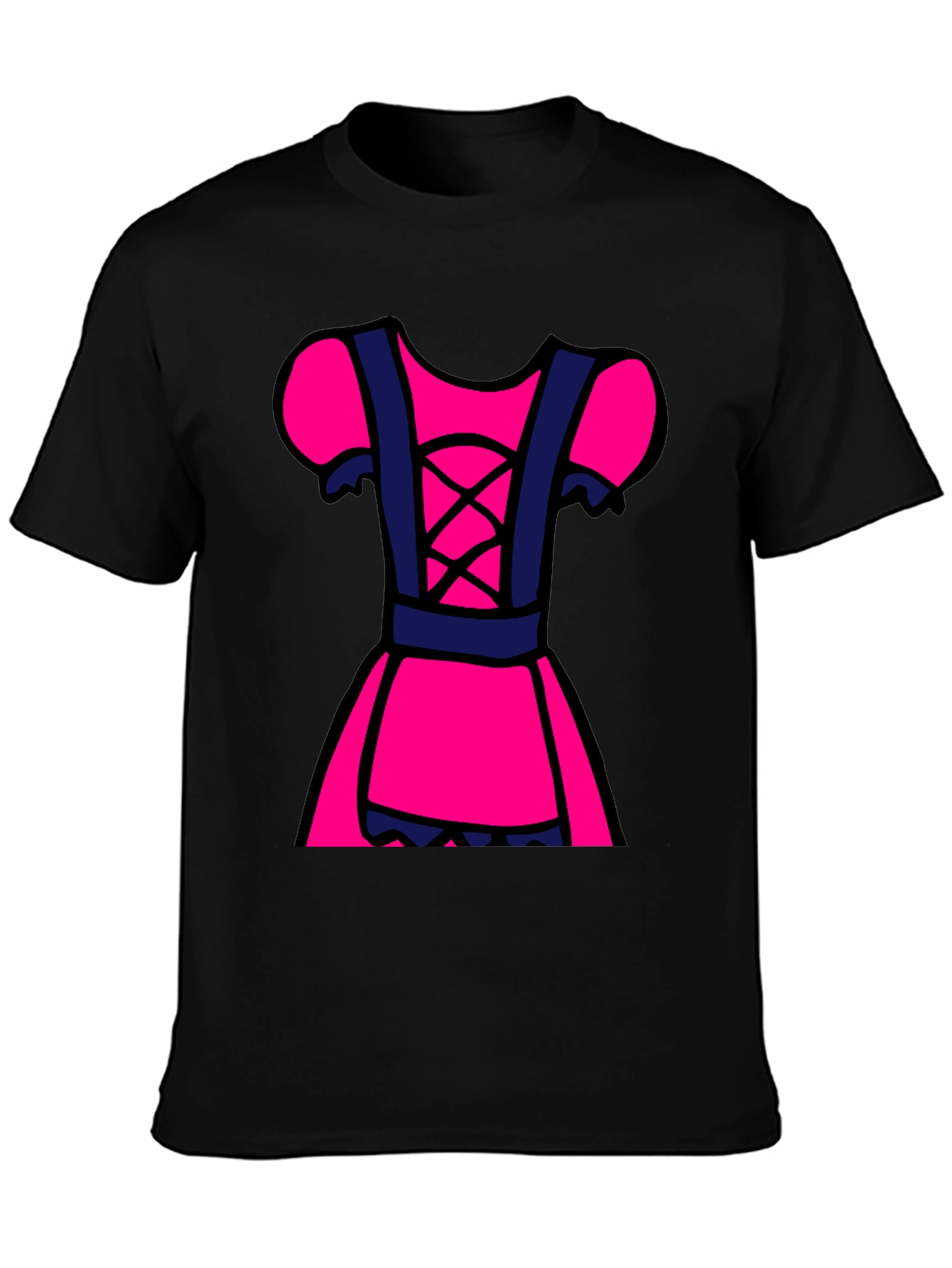Novelty Dress Design Black T-Shirt
