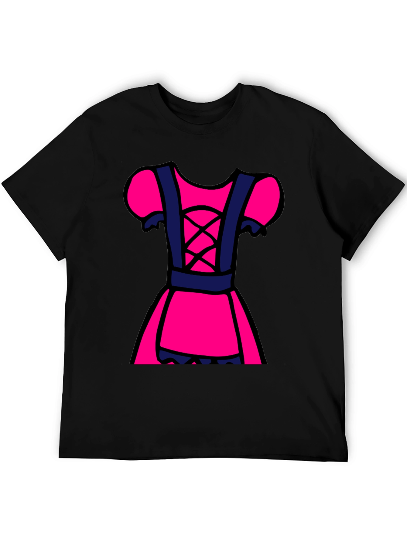 Novelty Dress Design Black T-Shirt