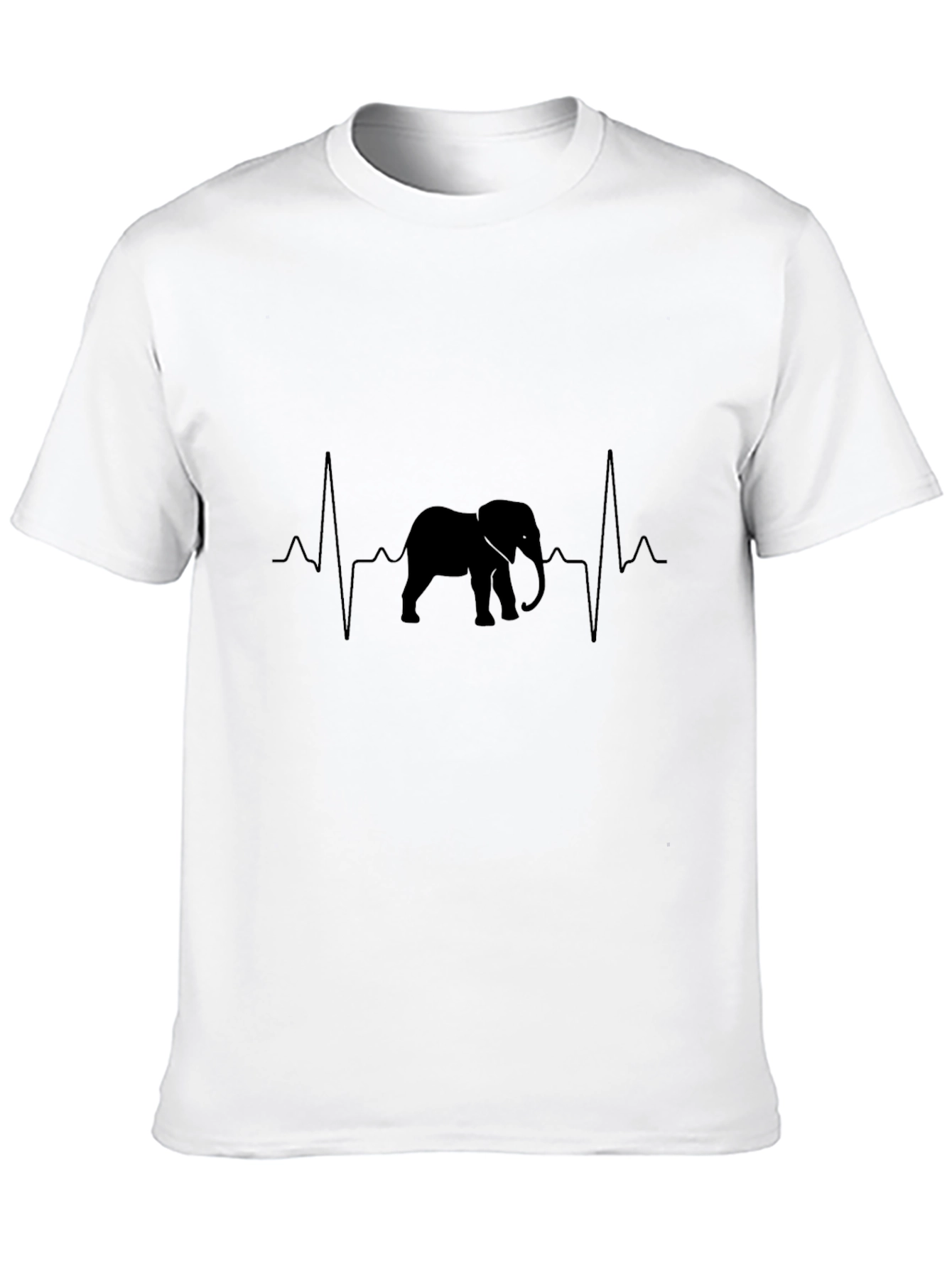 Elephant Heartbeat Graphic Black T-Shirt