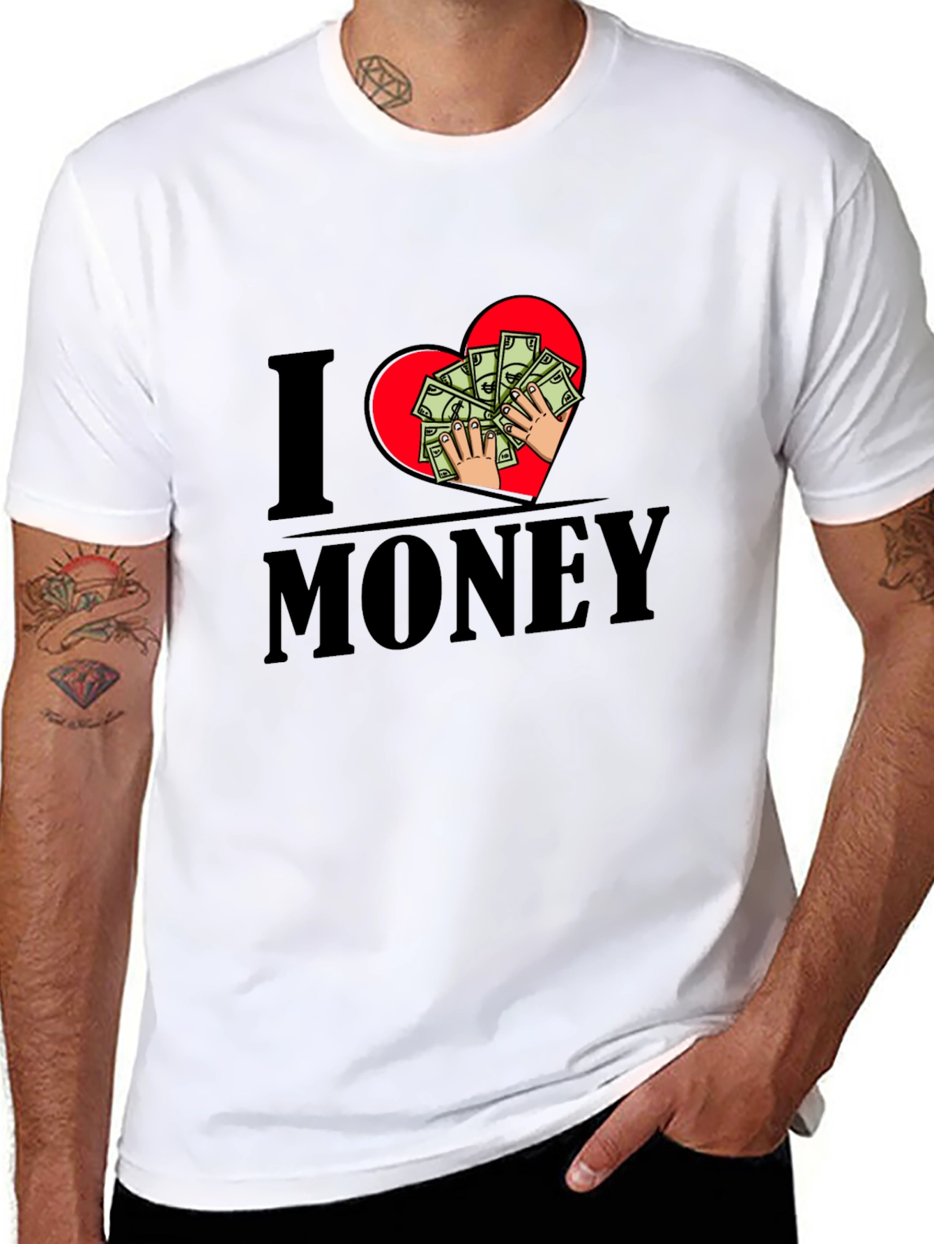 I Heart Money T-Shirt - Graphic Print Tee