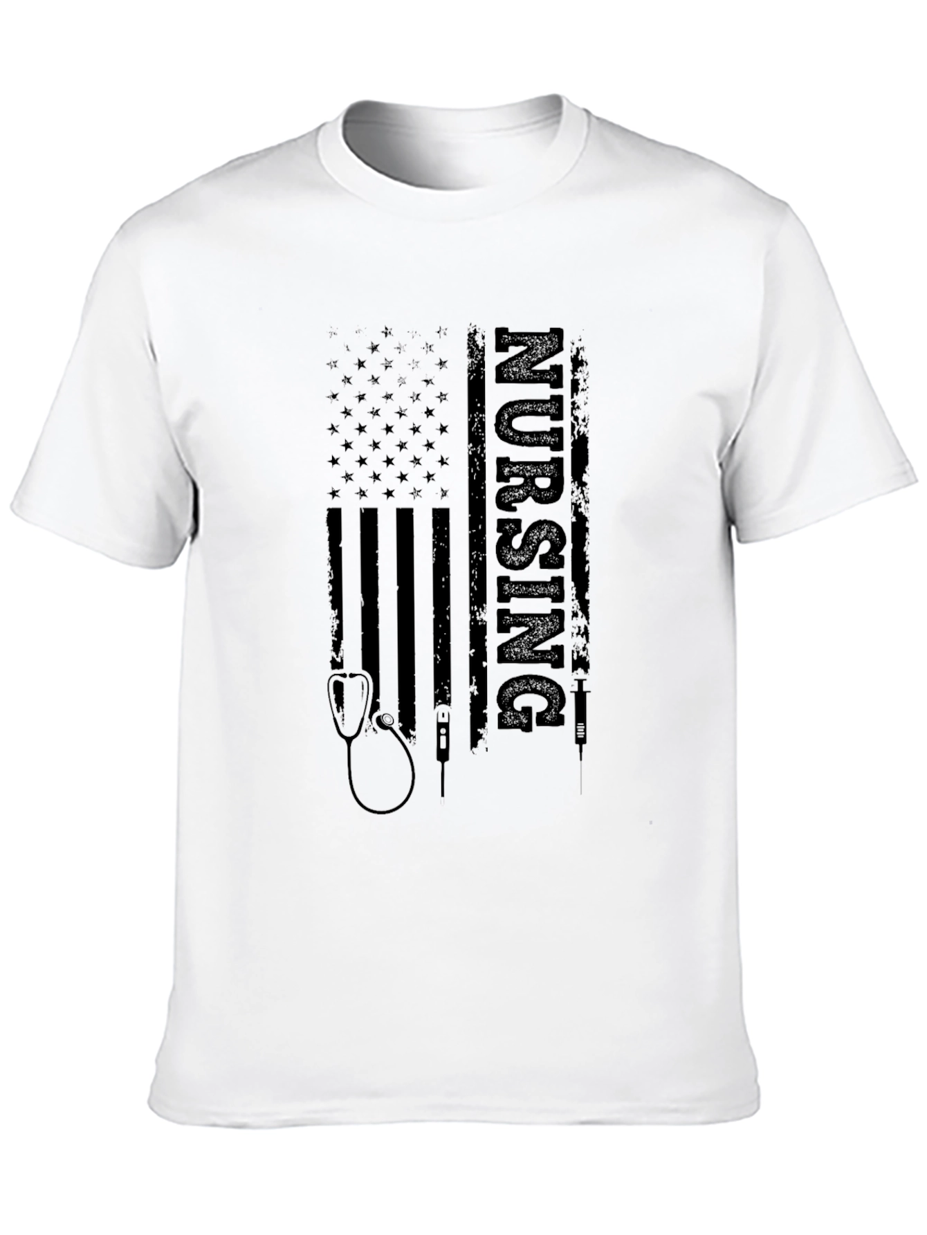 Nursing American Flag Graphic Tee