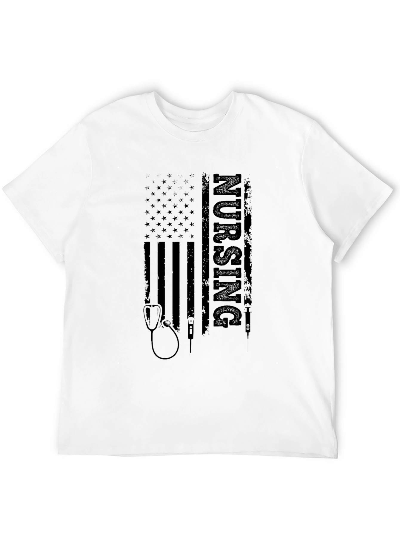 Nursing American Flag Graphic Tee