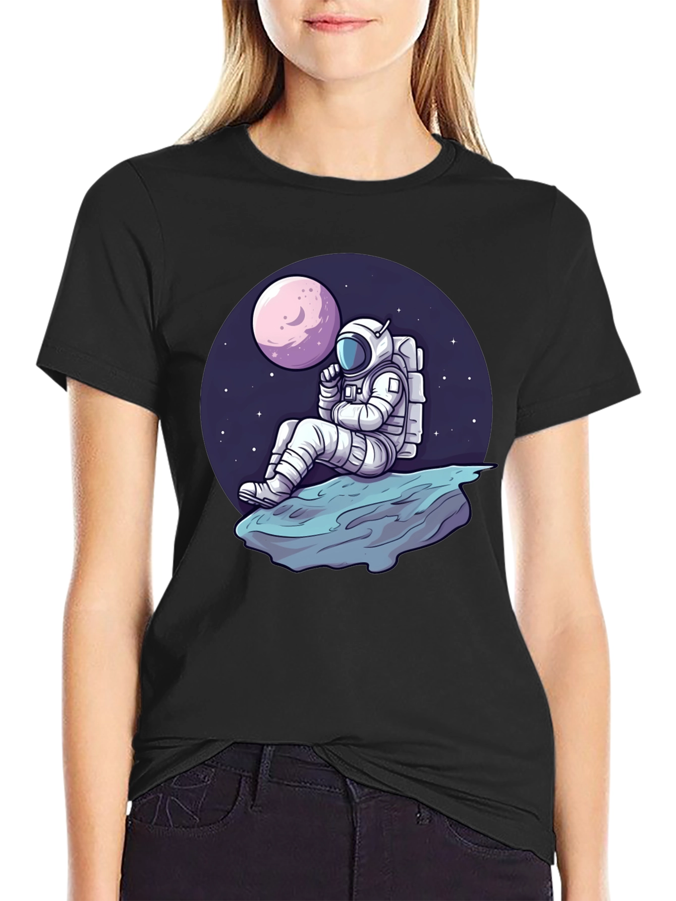 Astronaut on Moon T-Shirt - Space Adventure Tee