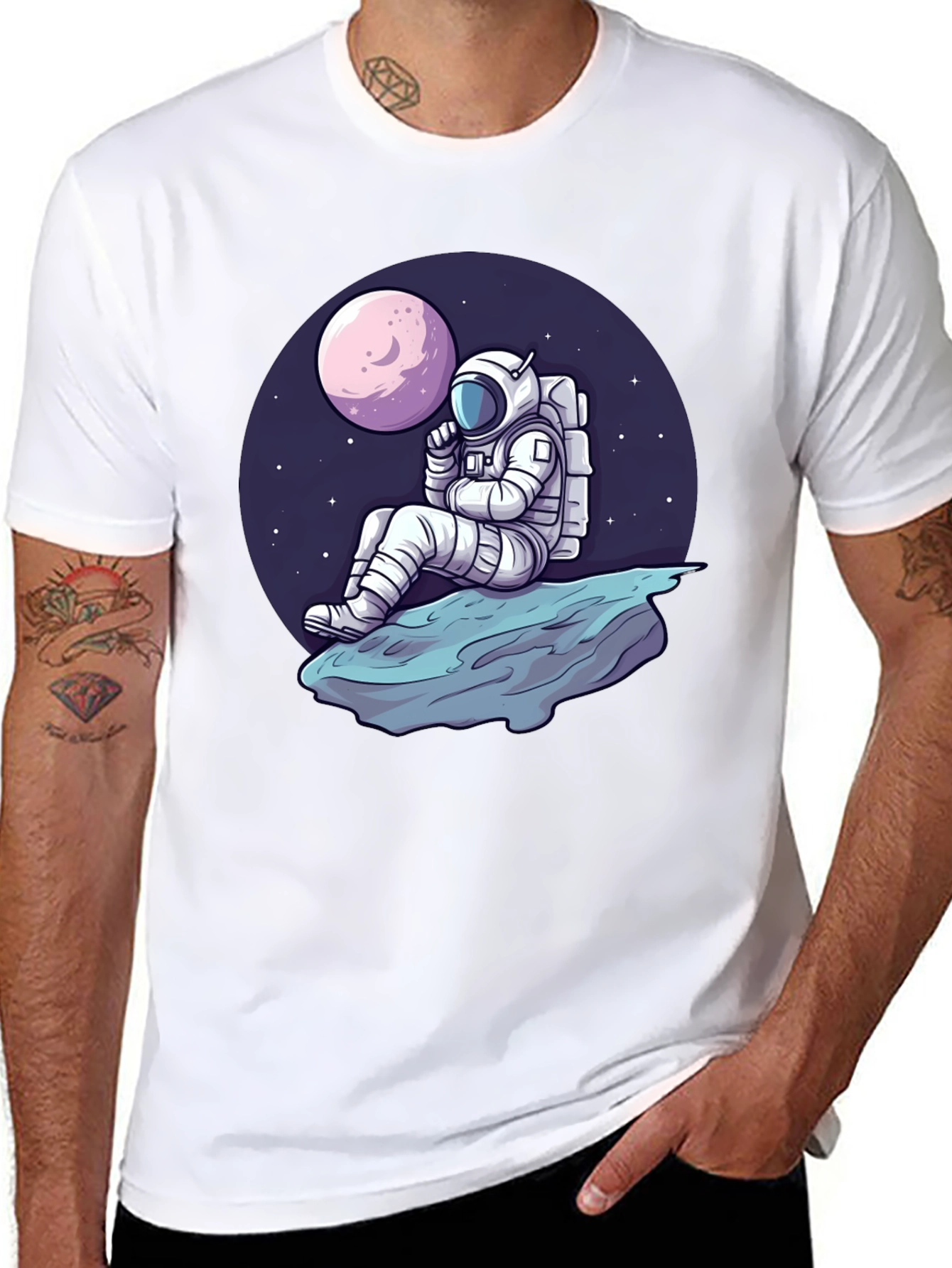 Astronaut on Moon T-Shirt - Space Adventure Tee