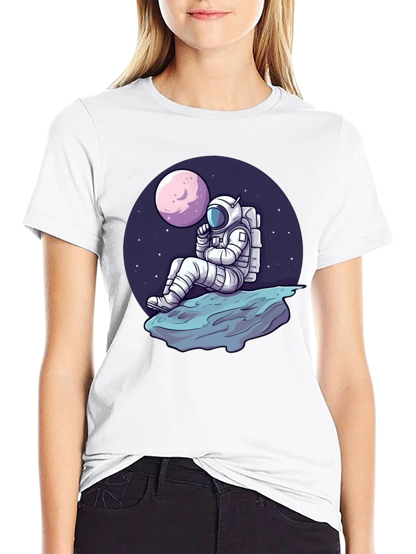Astronaut on Moon T-Shirt - Space Adventure Tee