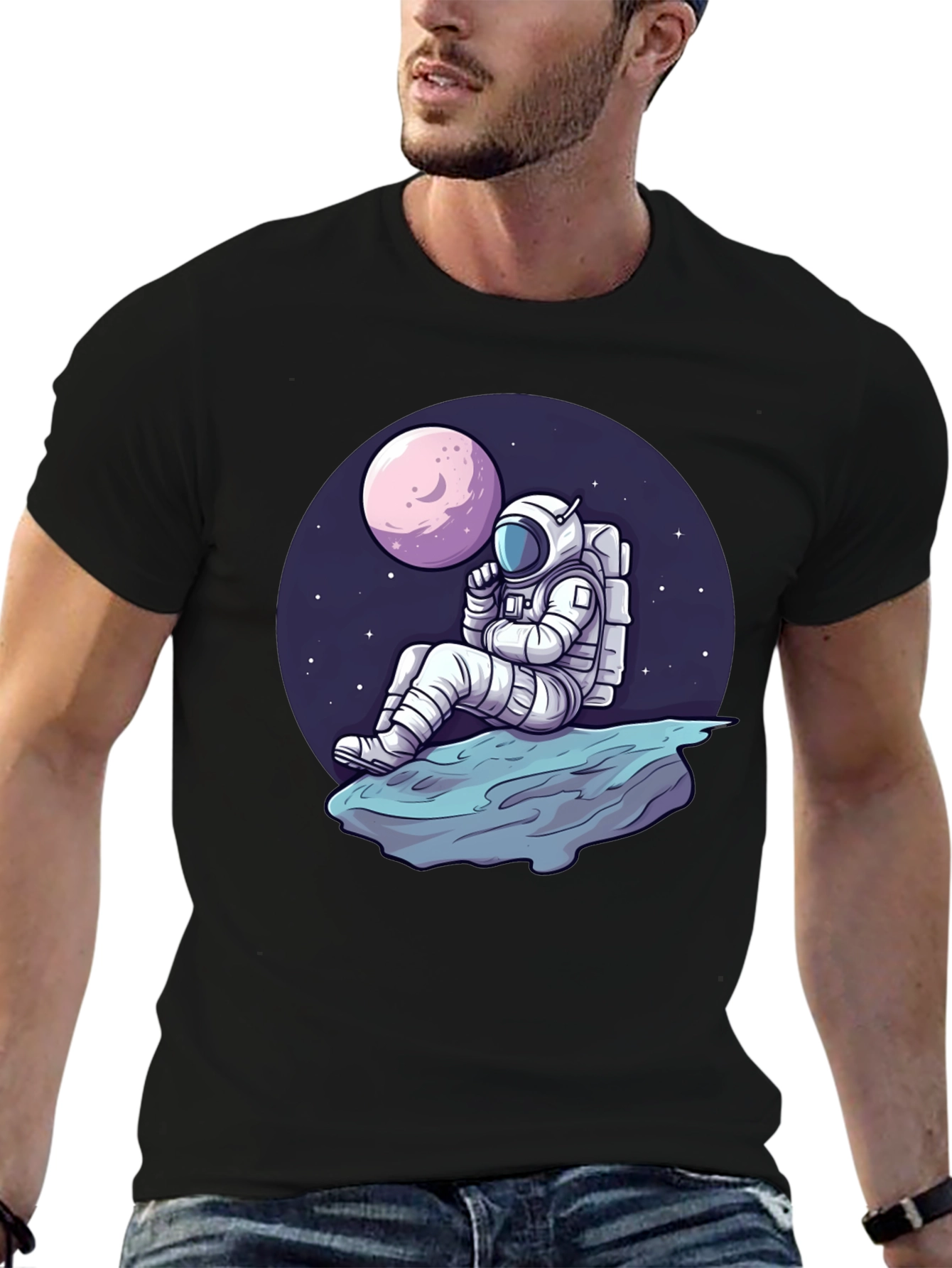 Astronaut on Moon T-Shirt - Space Adventure Tee