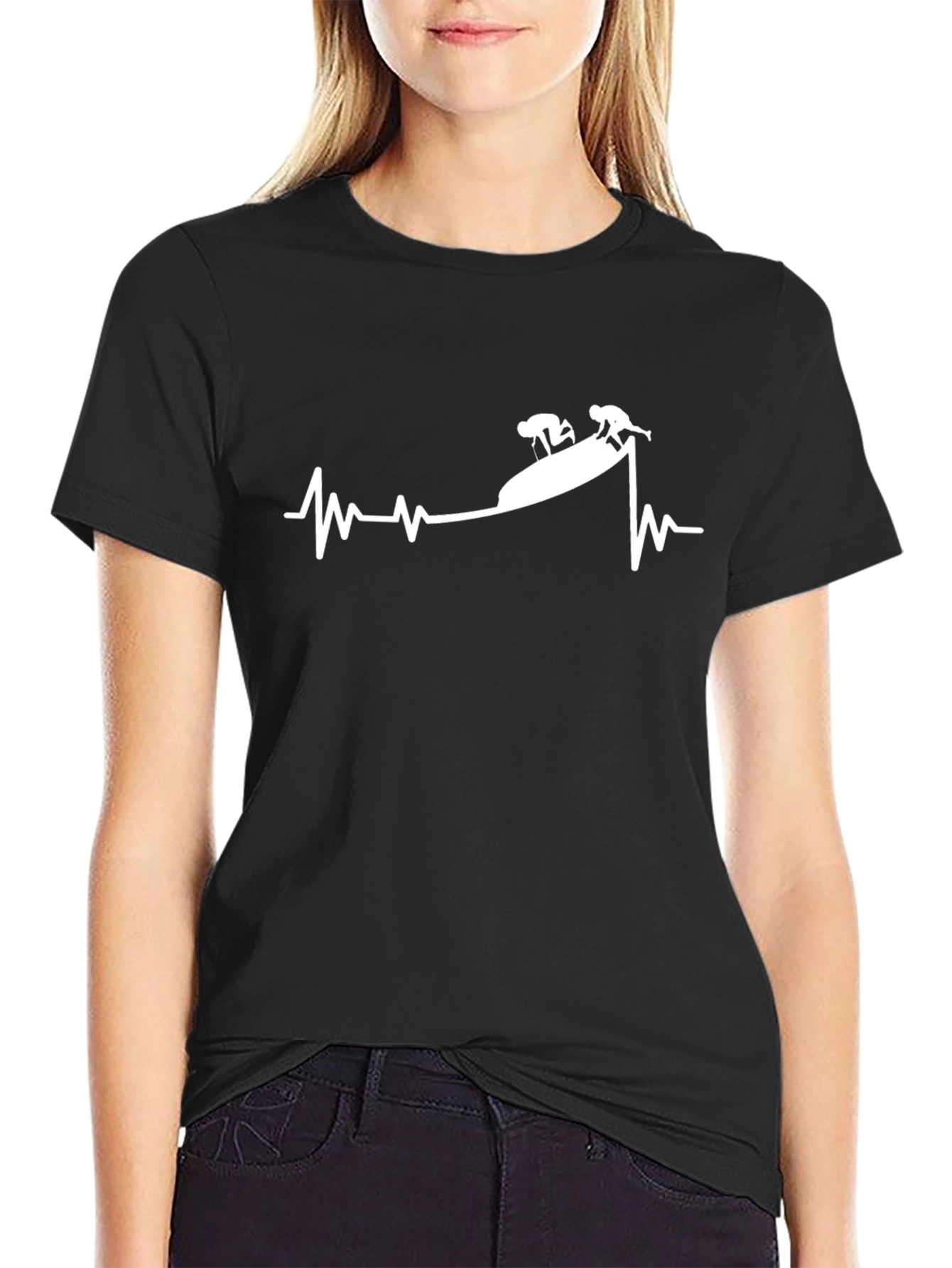 Black Heartbeat Kayak T-Shirt
