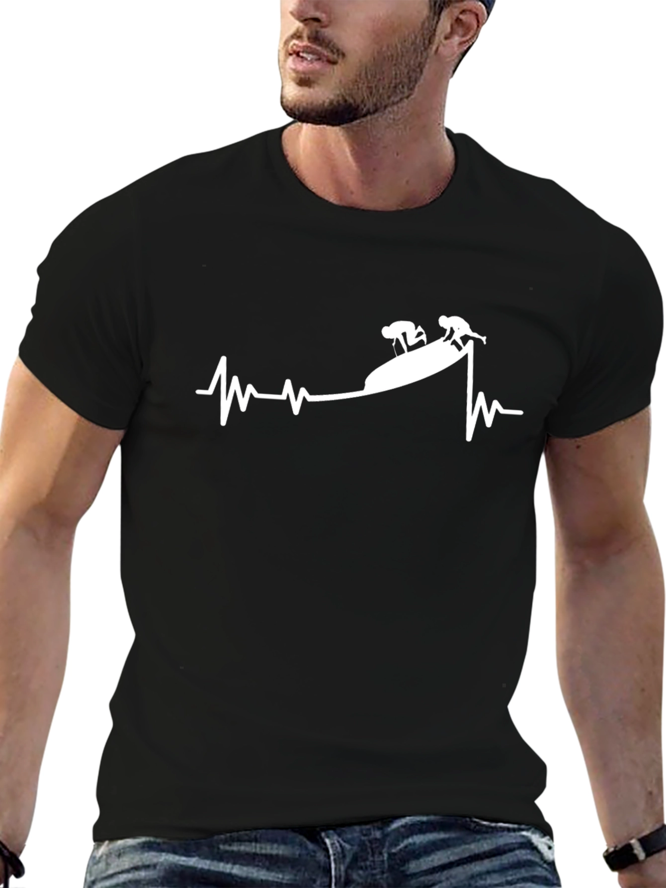 Black Heartbeat Kayak T-Shirt