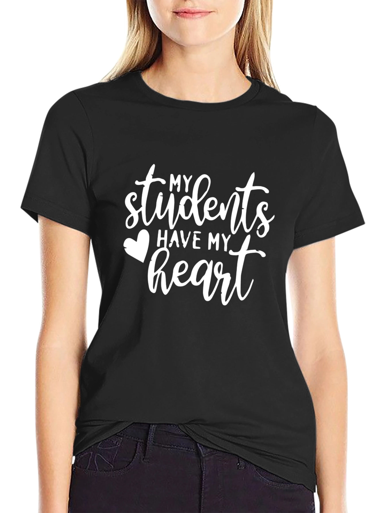 My Students Have My Heart Black T-Shirt