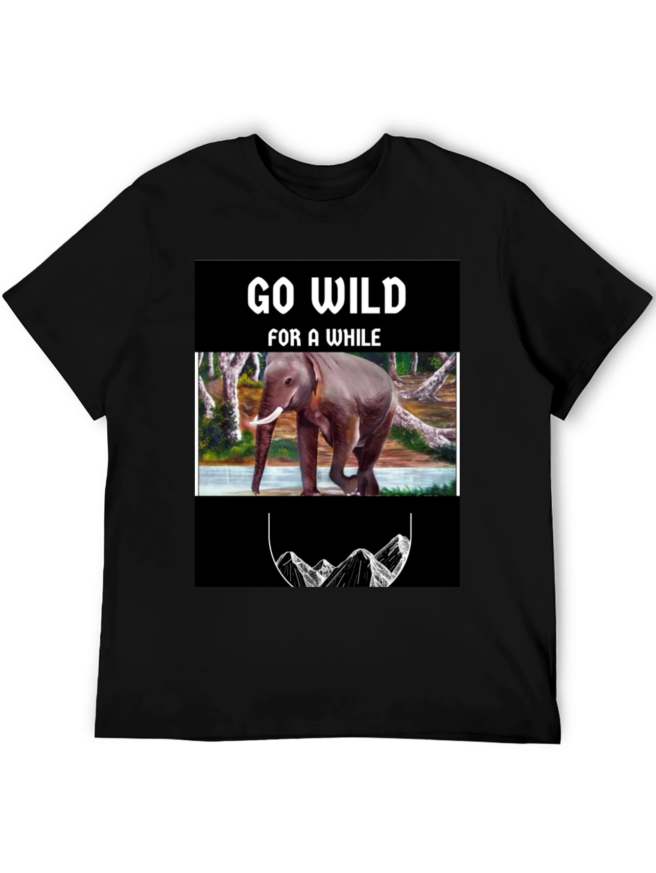 Go Wild Elephant Graphic Print T-Shirt