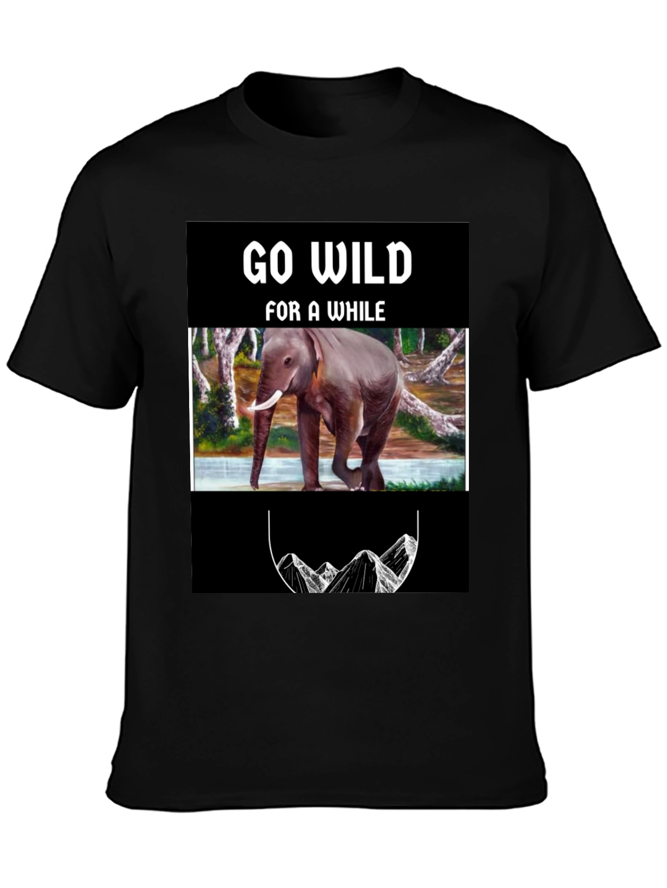 Go Wild Elephant Graphic Print T-Shirt