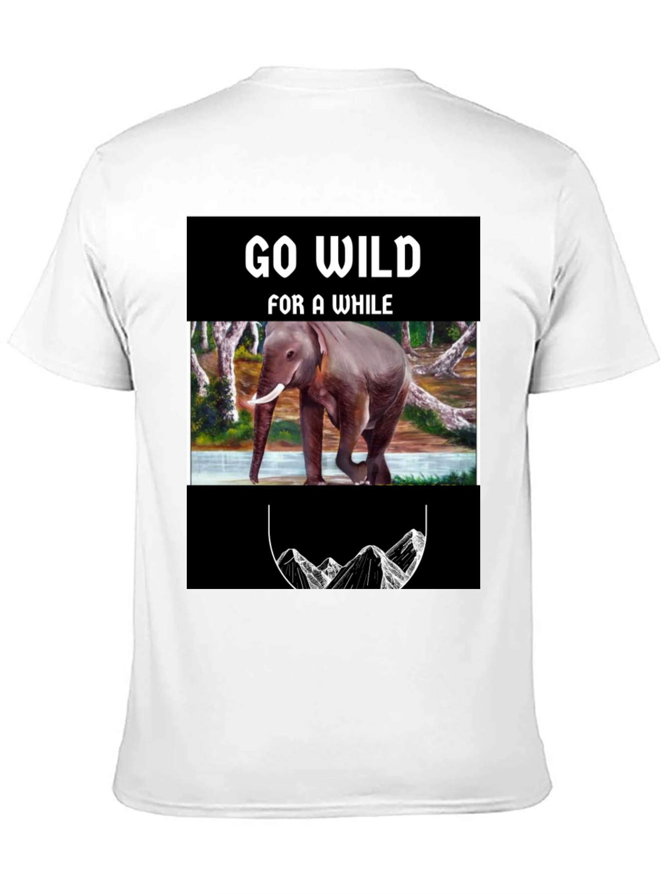 Go Wild Elephant Graphic Print T-Shirt