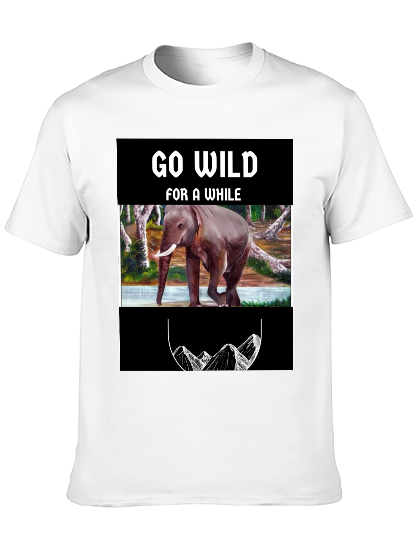 Go Wild Elephant Graphic Print T-Shirt