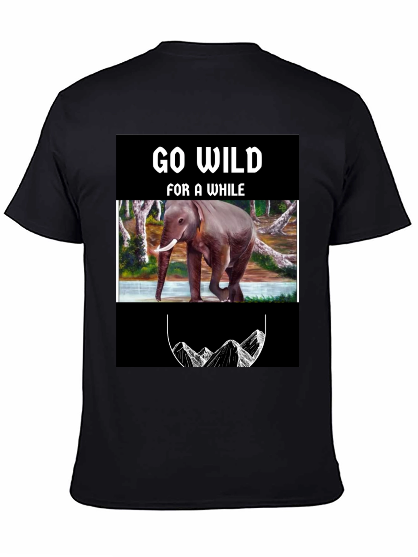 Go Wild Elephant Graphic Print T-Shirt
