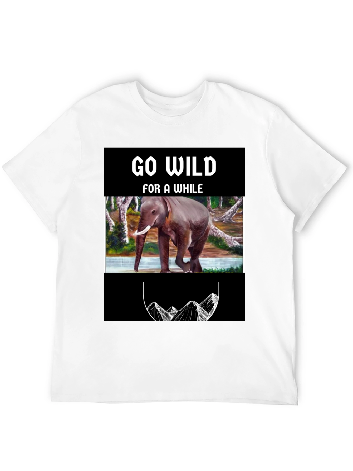 Go Wild Elephant Graphic Print T-Shirt
