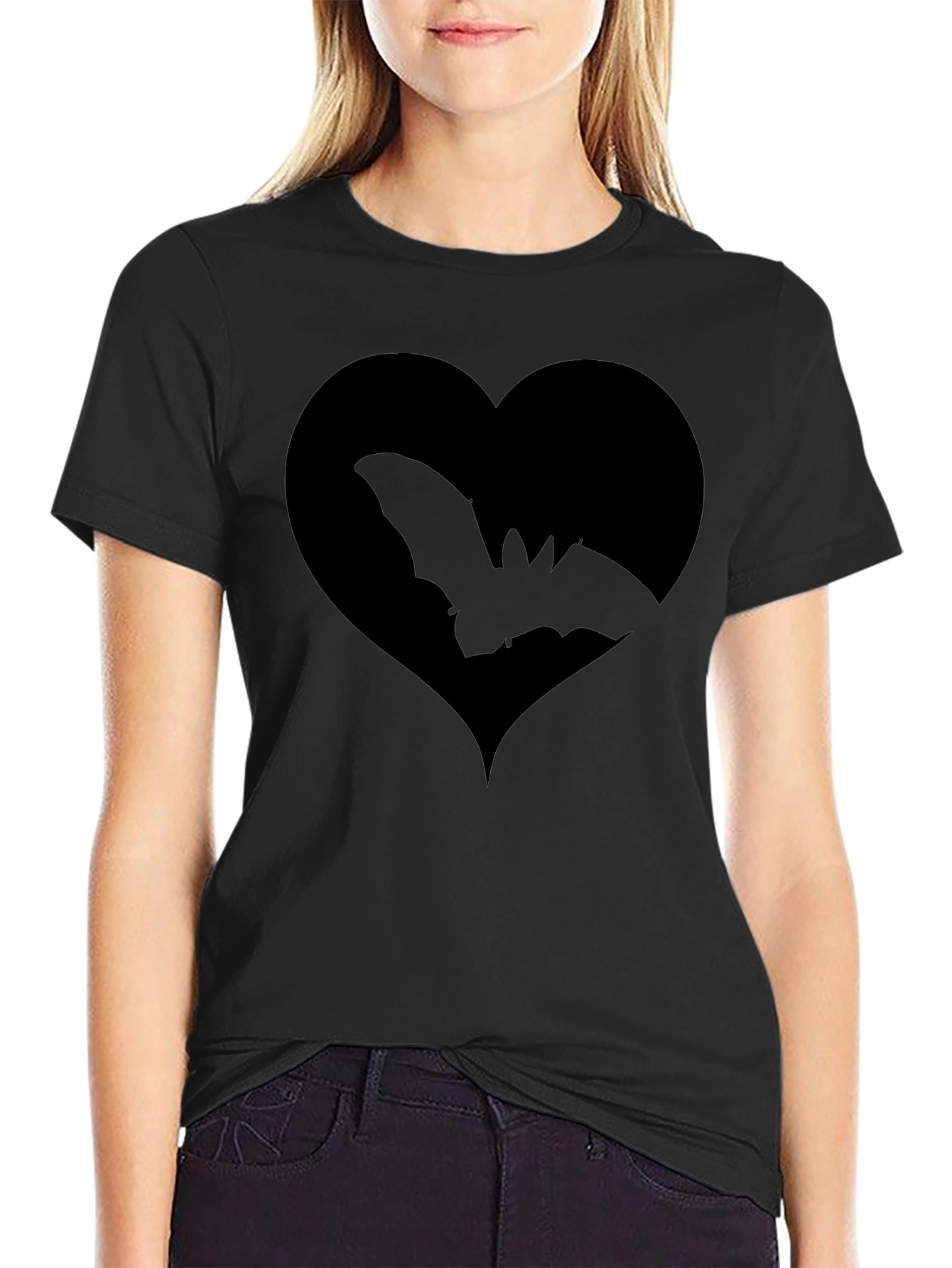 Bat Heart Graphic Tee - Mens Black T-Shirt