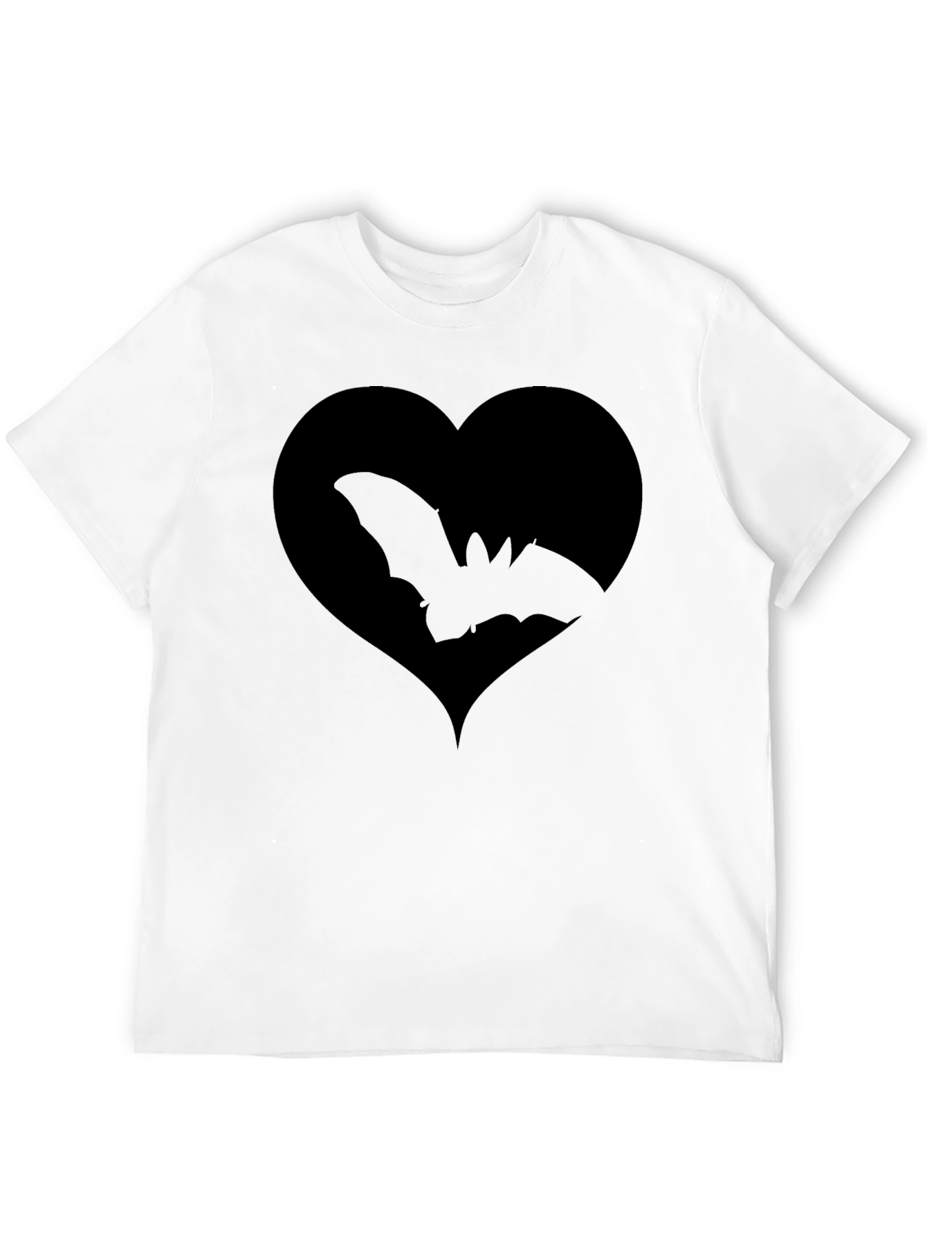 Bat Heart Graphic Tee - Mens Black T-Shirt