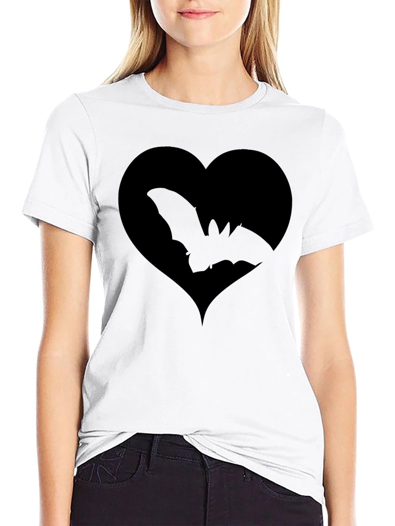 Bat Heart Graphic Tee - Mens Black T-Shirt