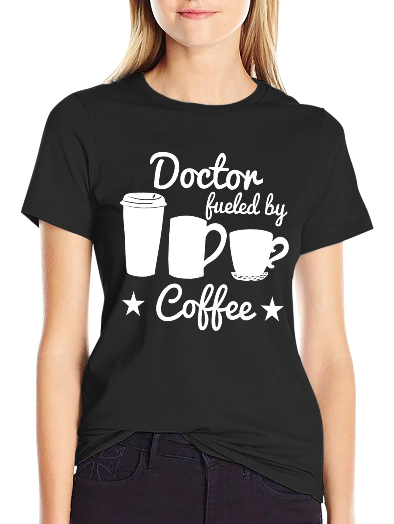 Doctor Fueled By Coffee Black T-Shirt