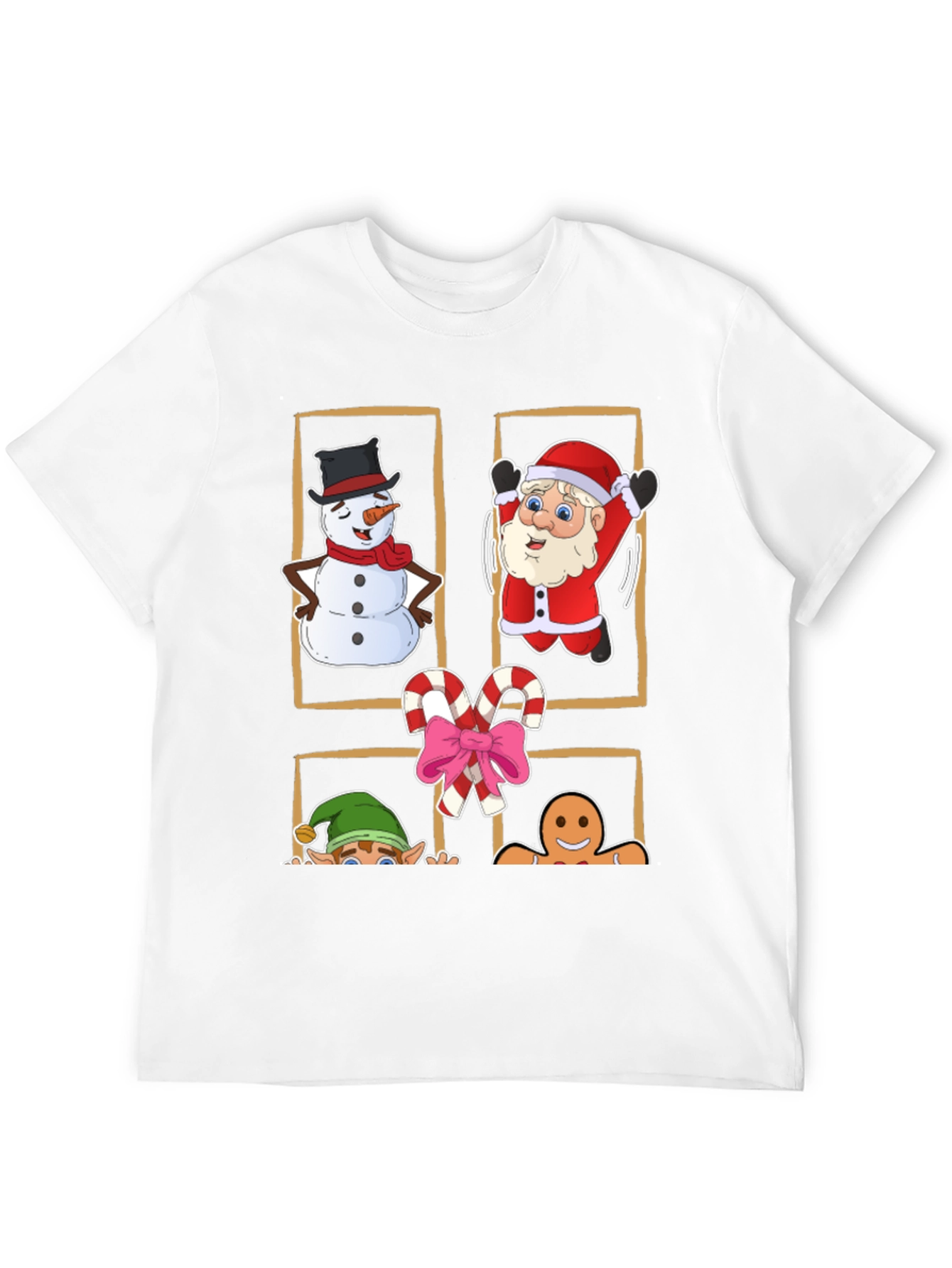 Festive Christmas Characters Black T-Shirt