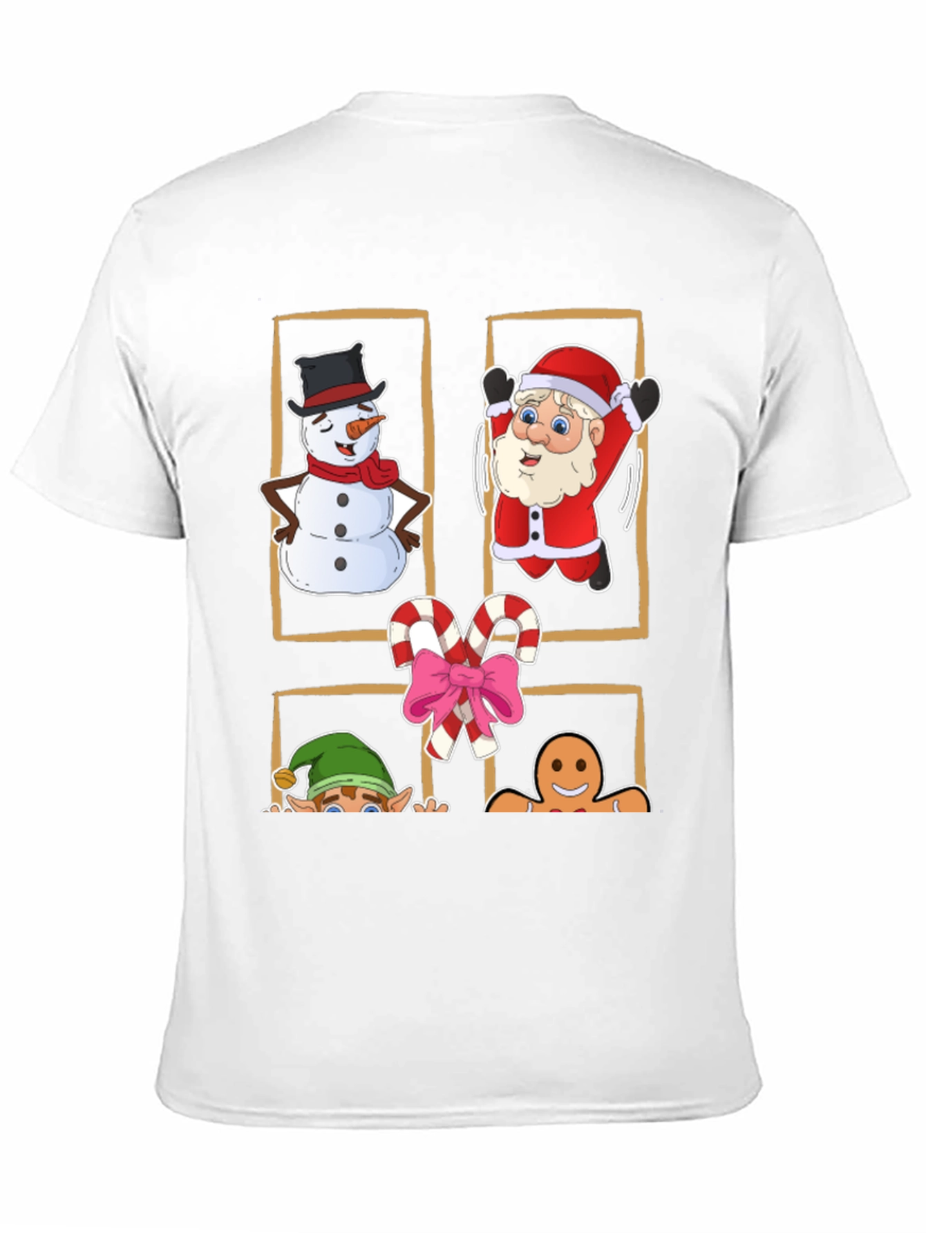 Festive Christmas Characters Black T-Shirt
