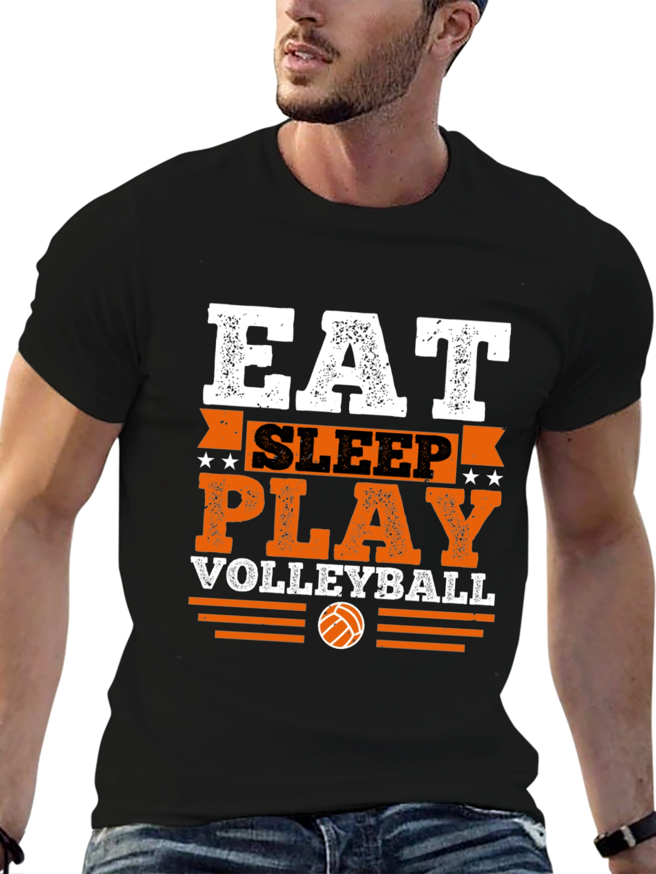 Eat Sleep Play Volleyball Graphic T-Shirt