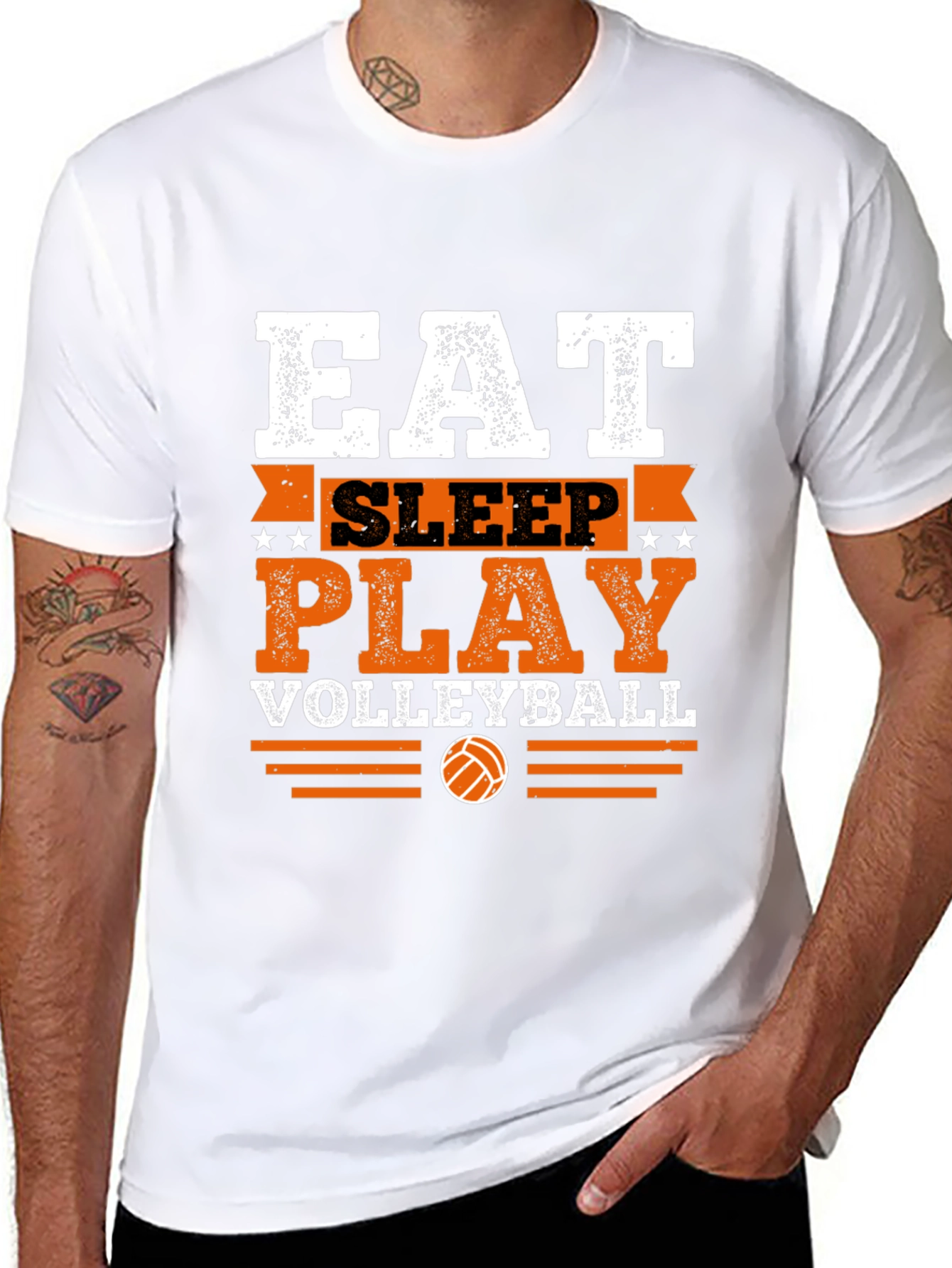 Eat Sleep Play Volleyball Graphic T-Shirt