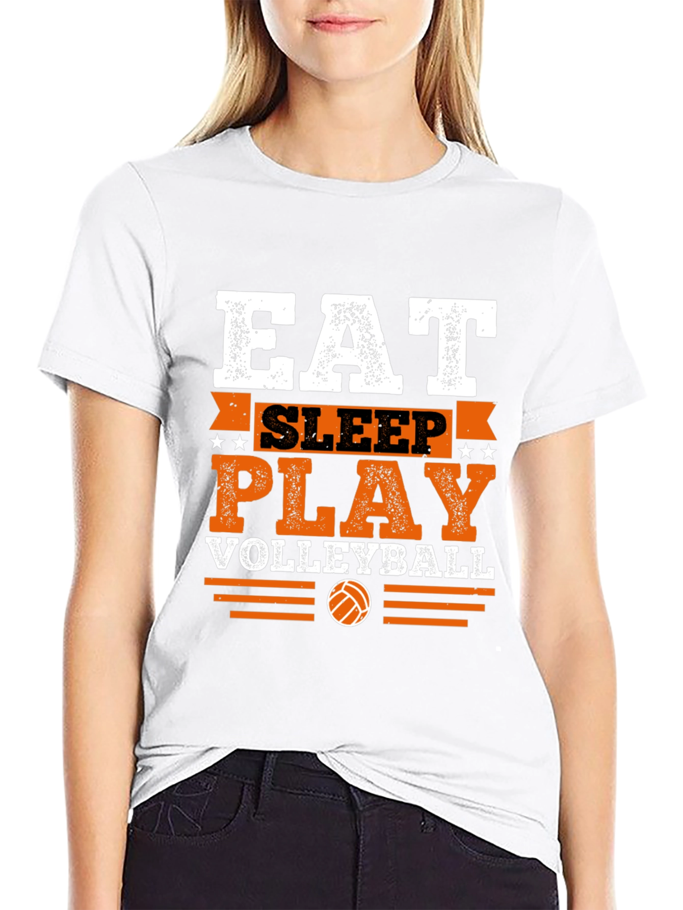Eat Sleep Play Volleyball Graphic T-Shirt