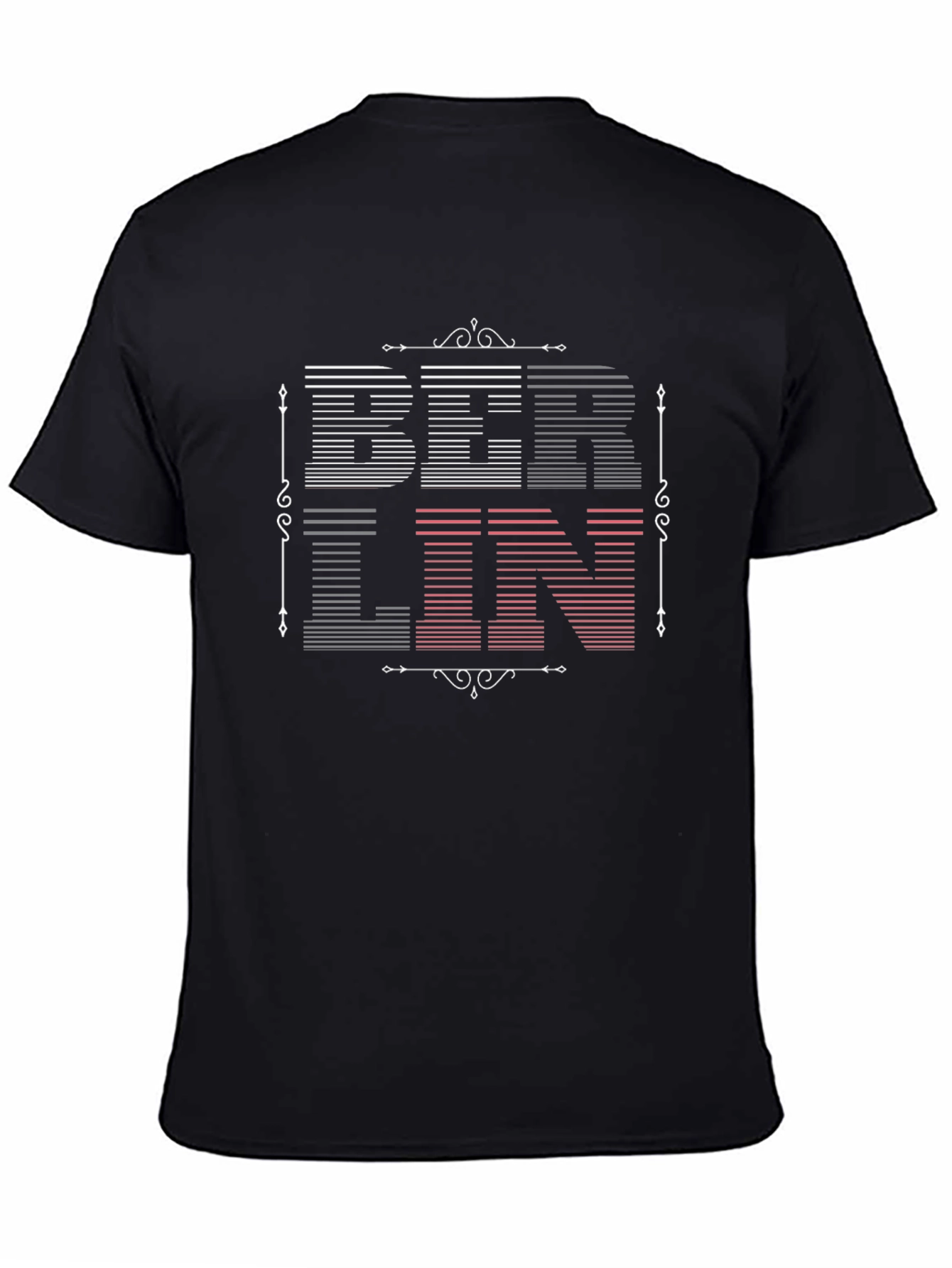 Berlin Graphic Tee - Modern Striped Text Design