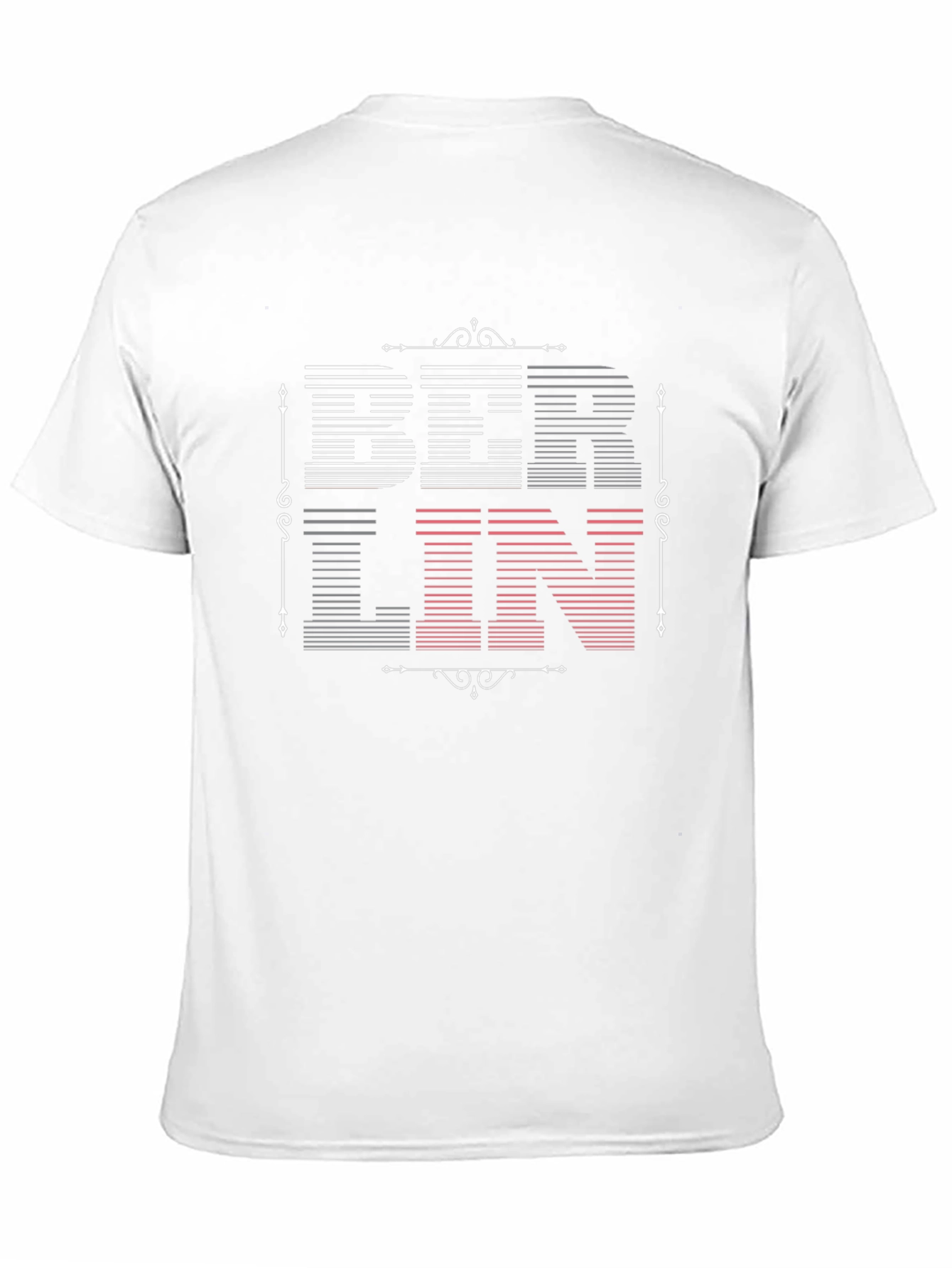 Berlin Graphic Tee - Modern Striped Text Design