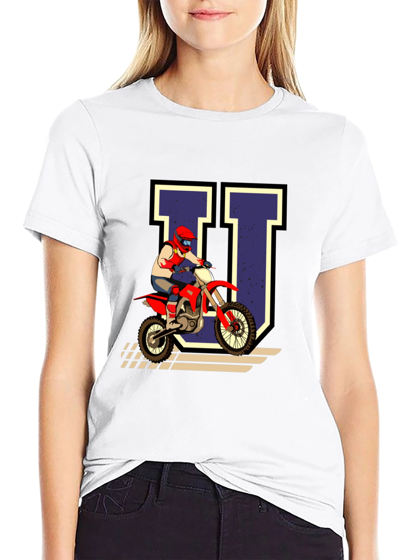Motocross Rider U Graphic Tee - Black