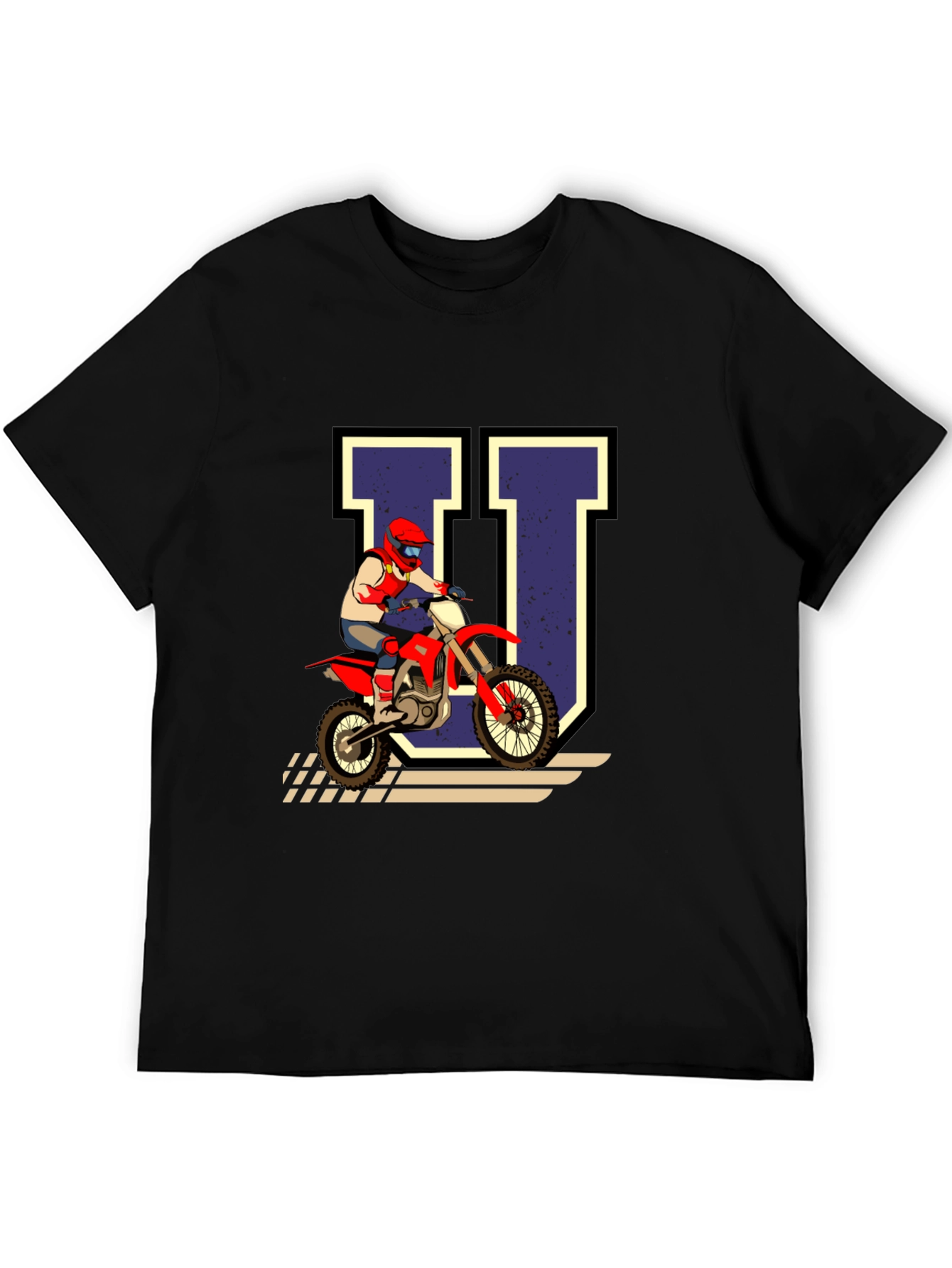 Motocross Rider U Graphic Tee - Black