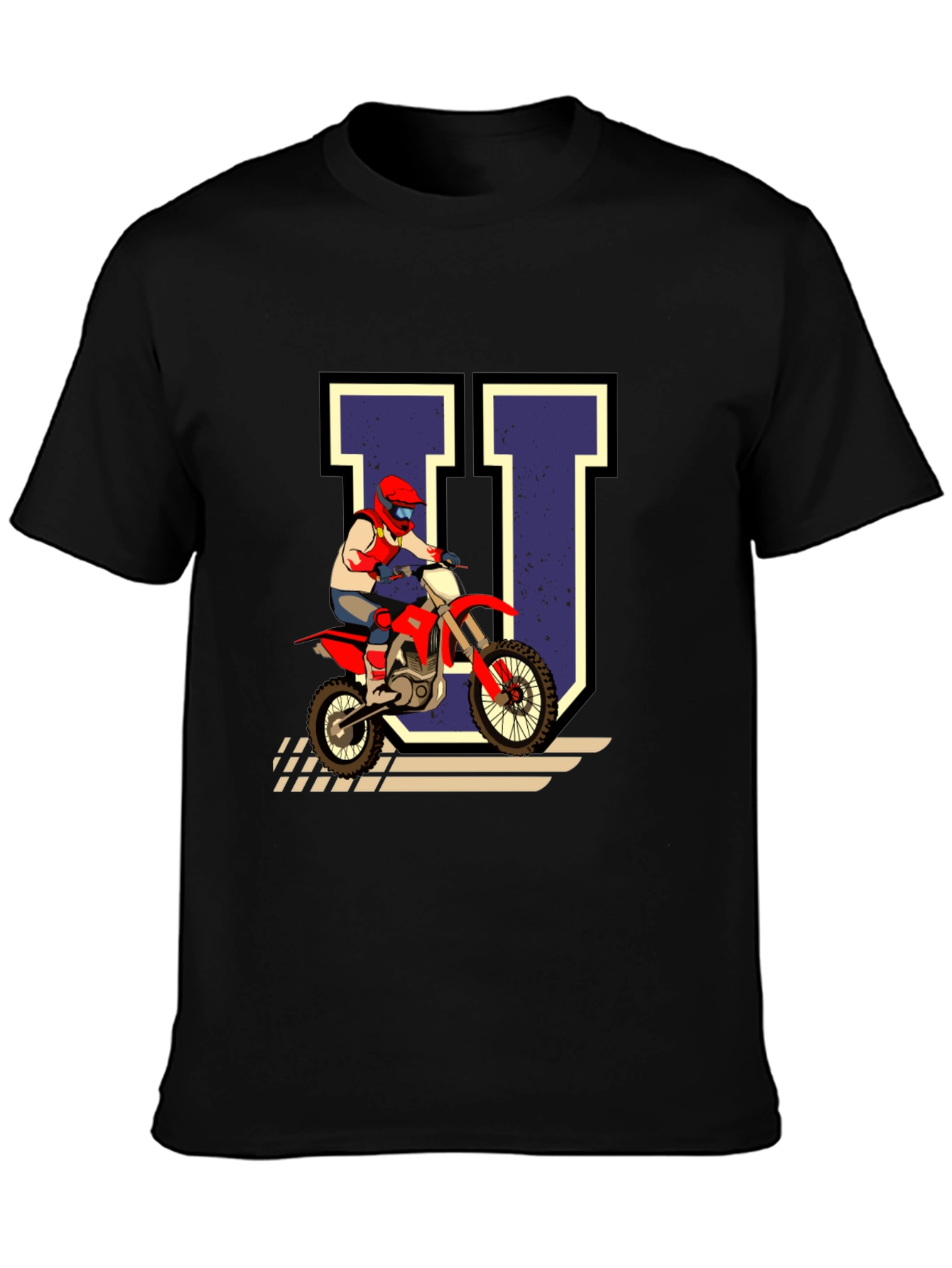 Motocross Rider U Graphic Tee - Black