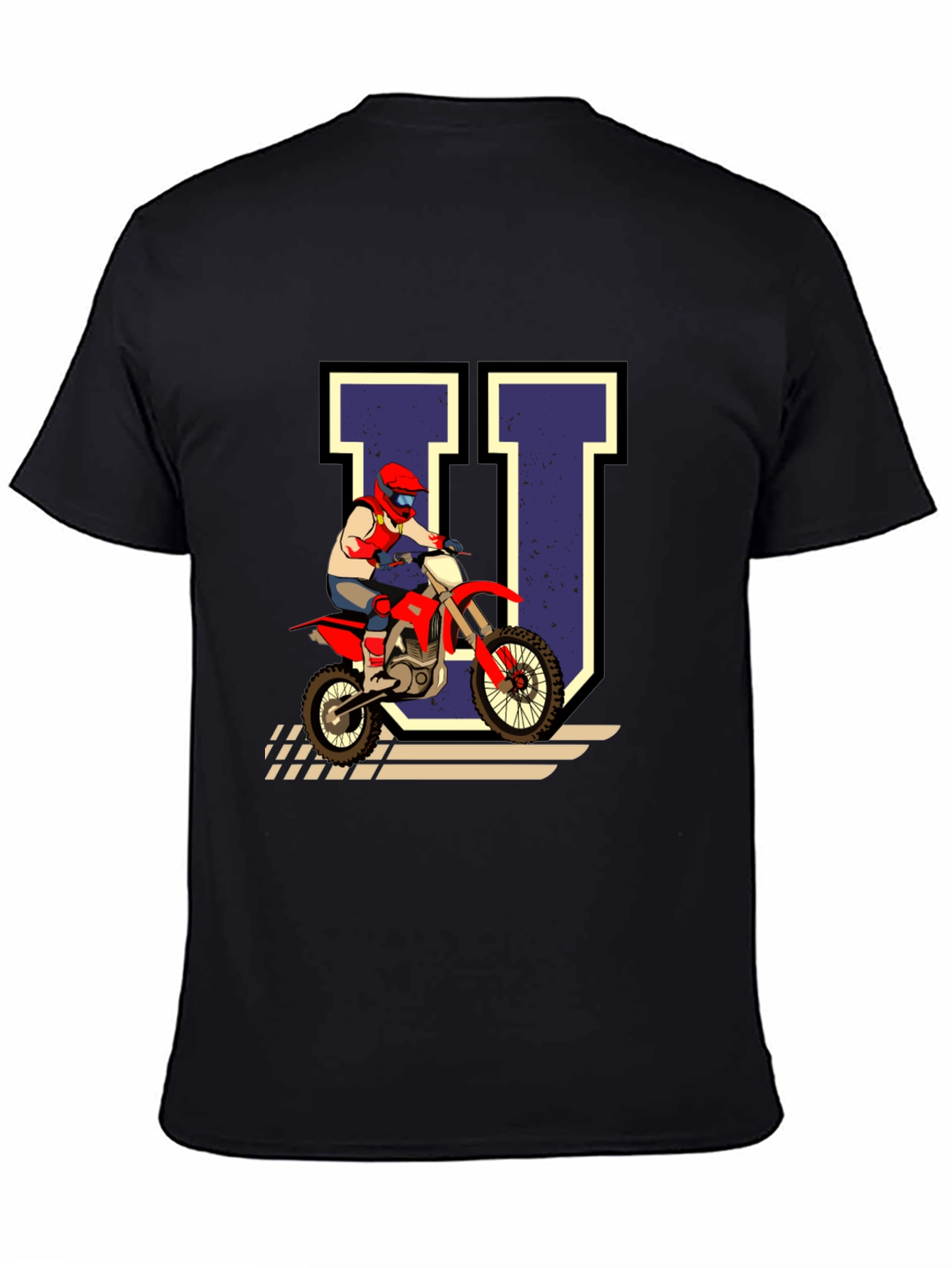 Motocross Rider U Graphic Tee - Black