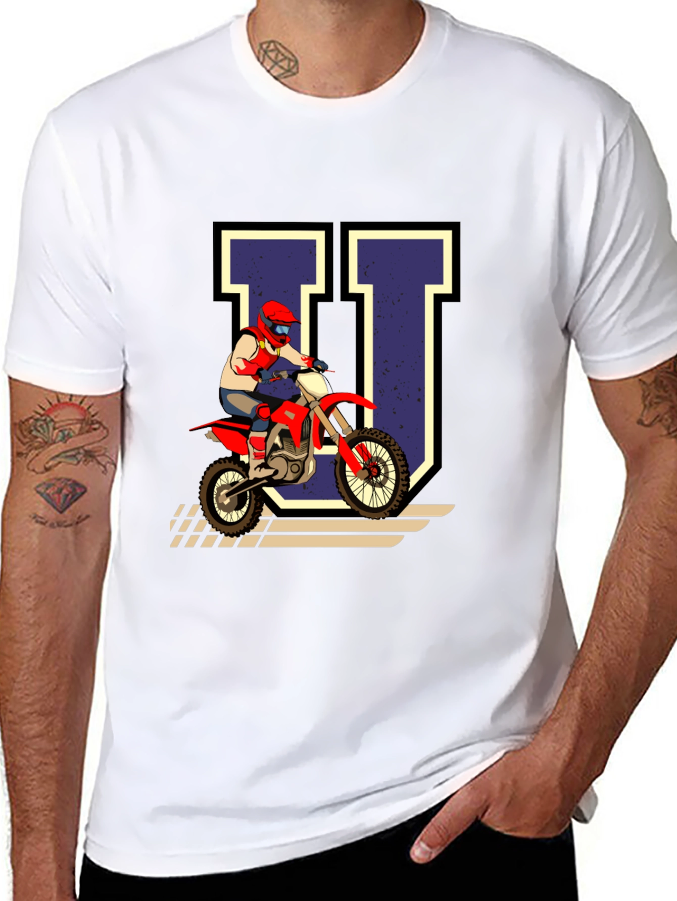 Motocross Rider U Graphic Tee - Black