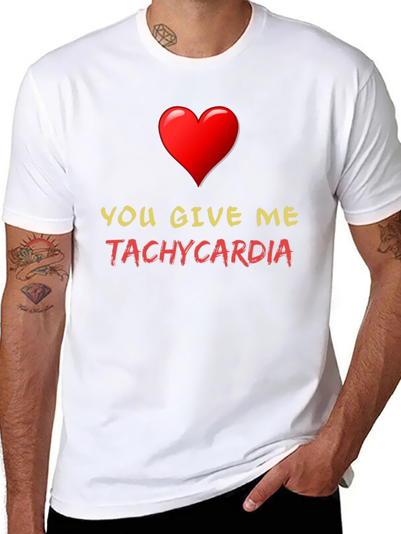 Tachycardia Heart Graphic Tee - Novelty Valentines Day Shirt