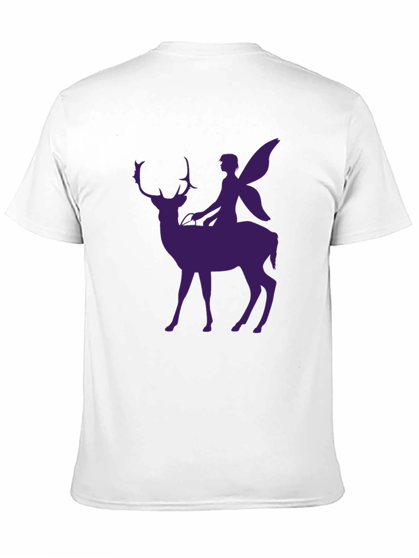 Fairy Riding Deer Graphic Tee - Black Casual Shirt