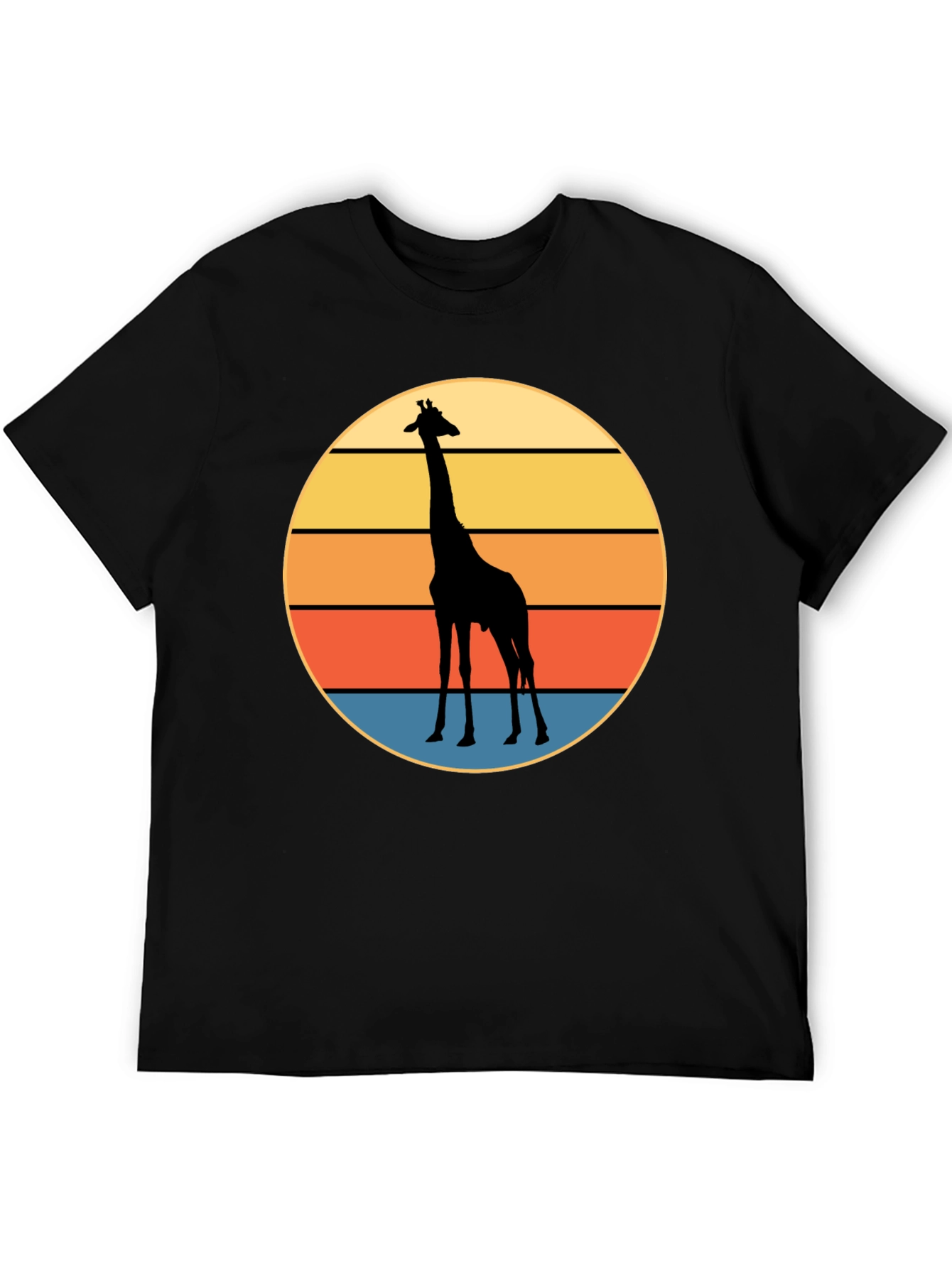Giraffe Sunset Graphic Tee - Cool Animal Print